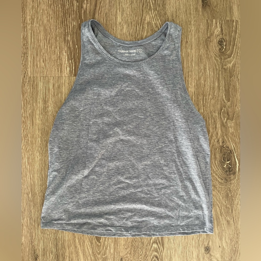 Outdoor Voices Heather Gray/Blue Tank Top
